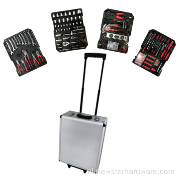 186 Handgereedschapset met aluminium trolley case